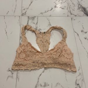 Aerie pink nude lace bralette